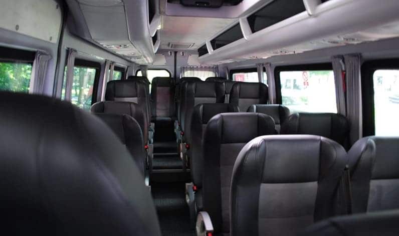 Intérieur d'un minibus